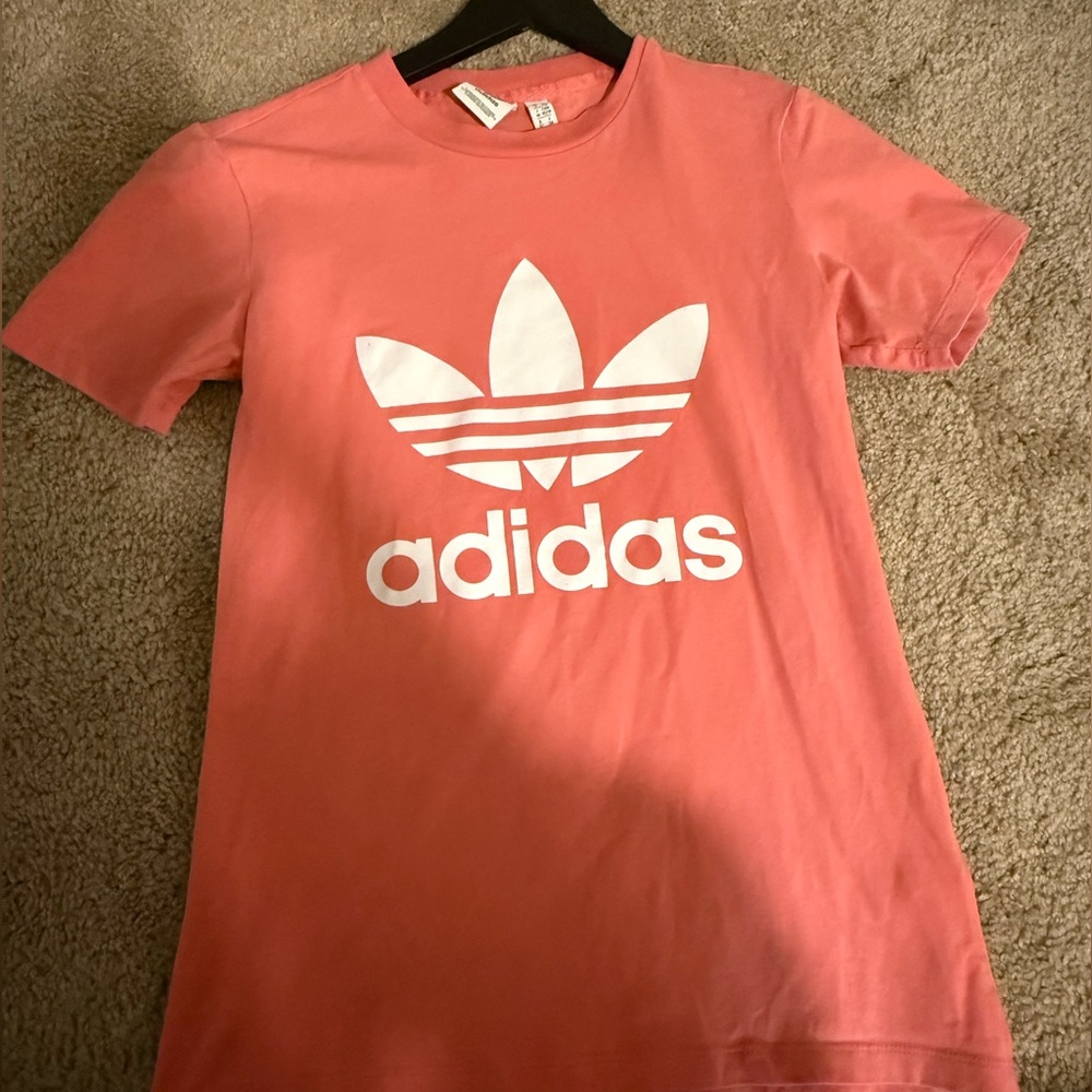 Adidas Coral Tee with White Logo